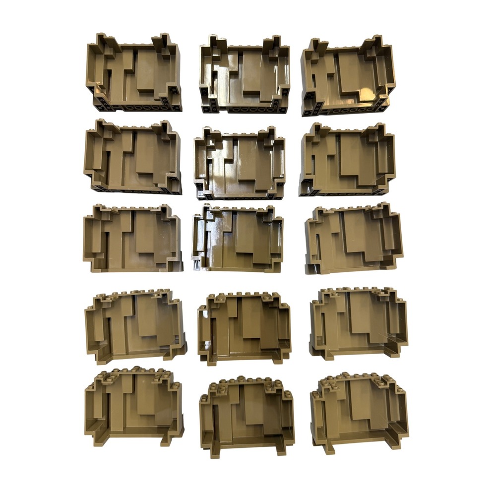 LEGO 6082 Dark Tan Mountain Rock Panel BURP Lot of 15 Pieces Bulk Terrain